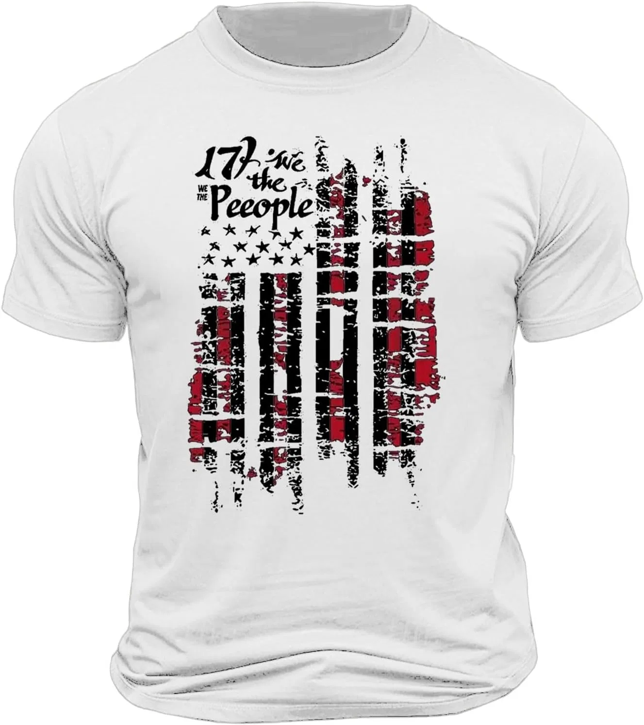 Мужская футболка с американским флагом Independence Day Graphic Tee, White — фото 3