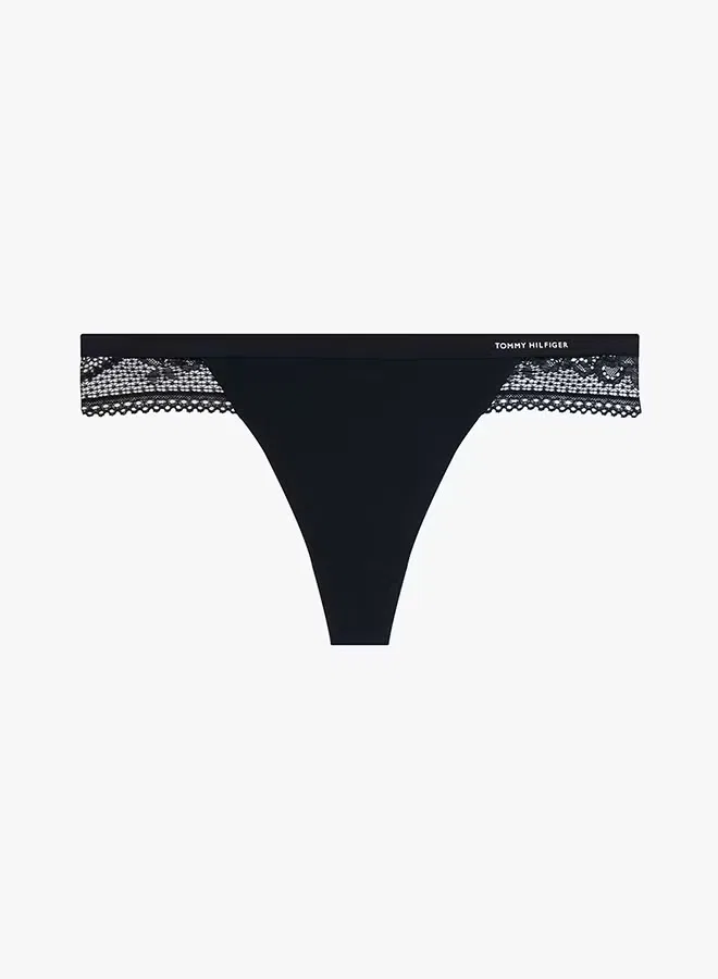 Трусы-стринги с кружевной отделкой Tommy Hilfiger, голубой