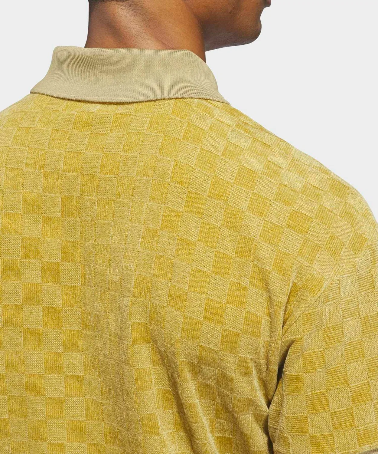Мужская флисовая поло-рубашка с коротким рукавом Adidas Golf, Yellow — фото 4