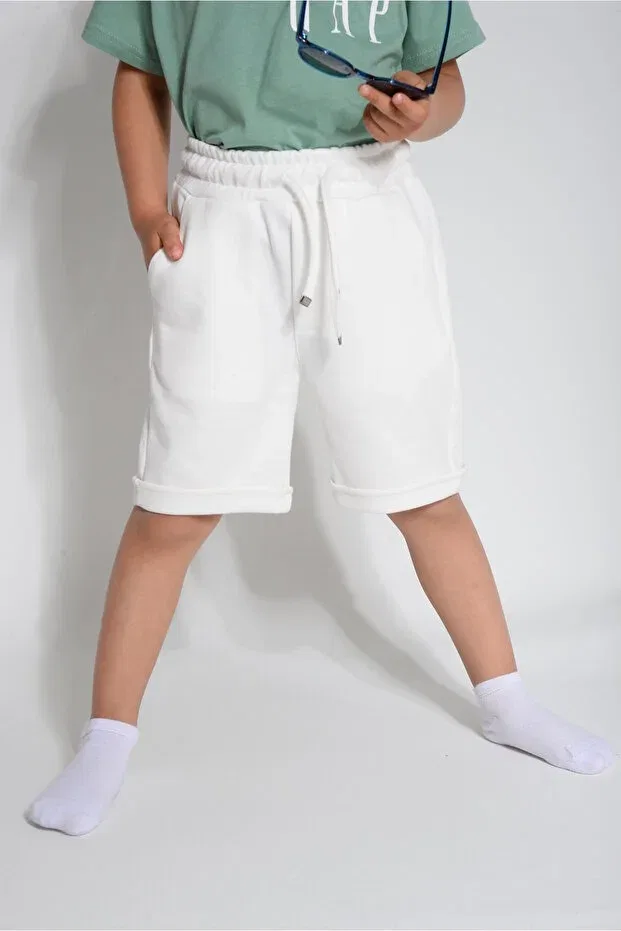 Детские шорты для мальчиков хлопковые Lakos Pique Kidspitircik, White — фото 3