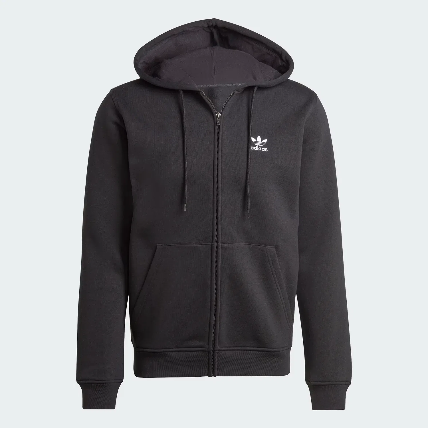 Мужское худи на молнии с капюшоном Trefoil Essentials adidas Originals, черный