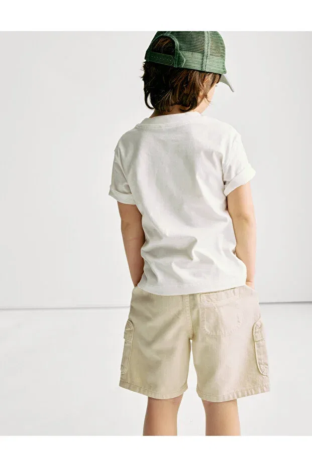 Детские шорты для мальчиков хлопковые Marks & Spencer, Nude Color — фото 2