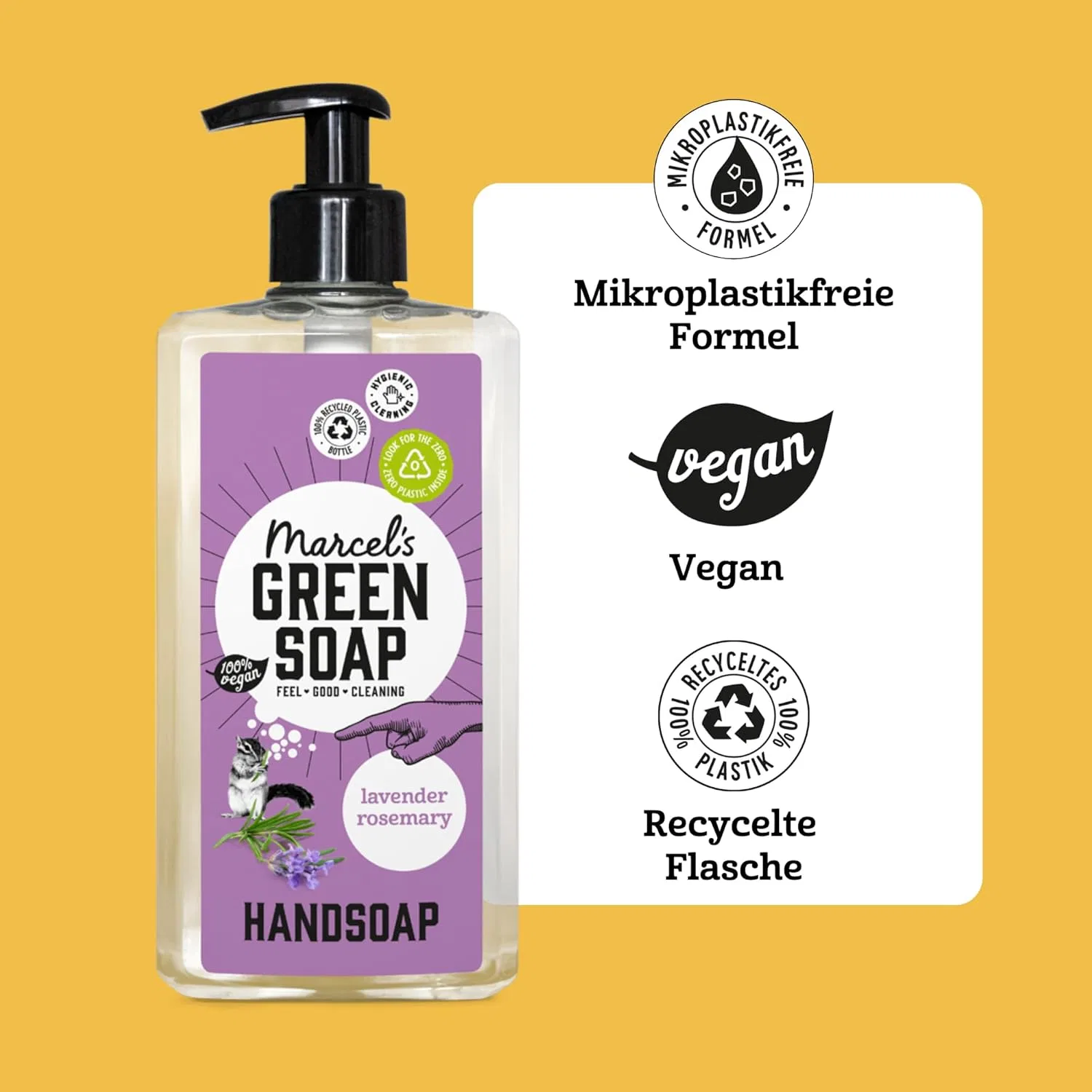 Жидкое мыло для рук Lavender & Rosemary, Marcel's Green Soap, 500 мл — фото 4