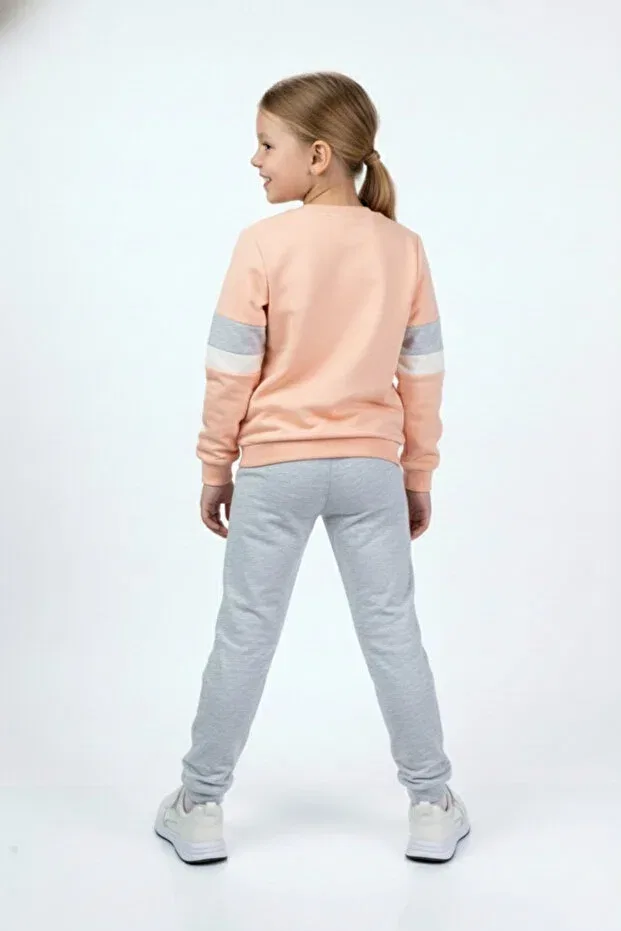 Детский спортивный комплект для девочек с принтом Horned Horse Tracksuit Set Mnk, Somon — фото 3