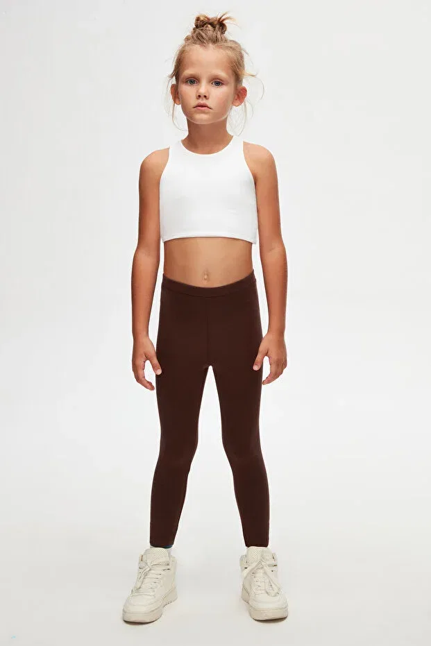 Детские леггинсы для девочек хлопковые Basics Lovetti, Chestnut