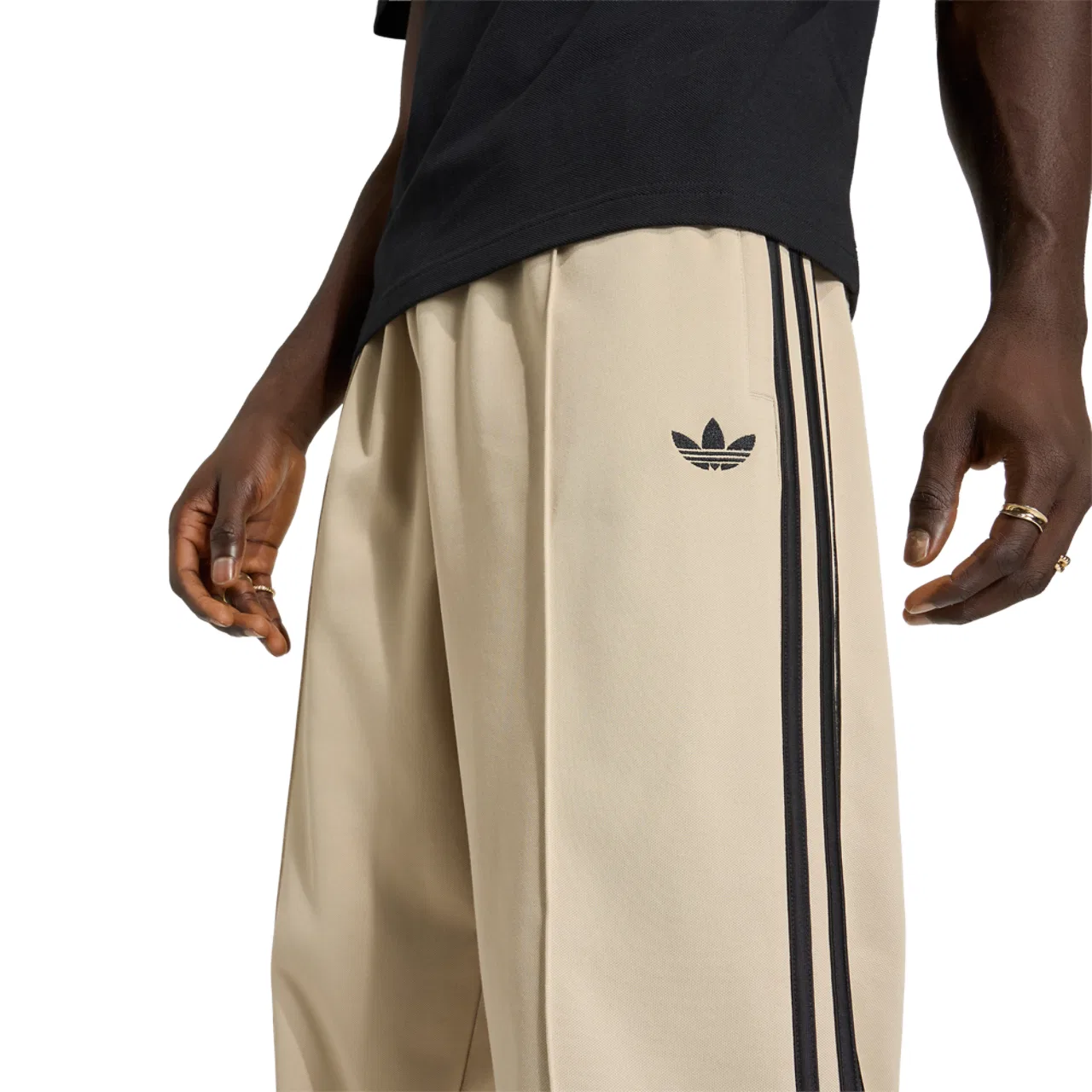 Мужские брюки Baggy Track Adidas, цвет Stone Khaki — фото 3