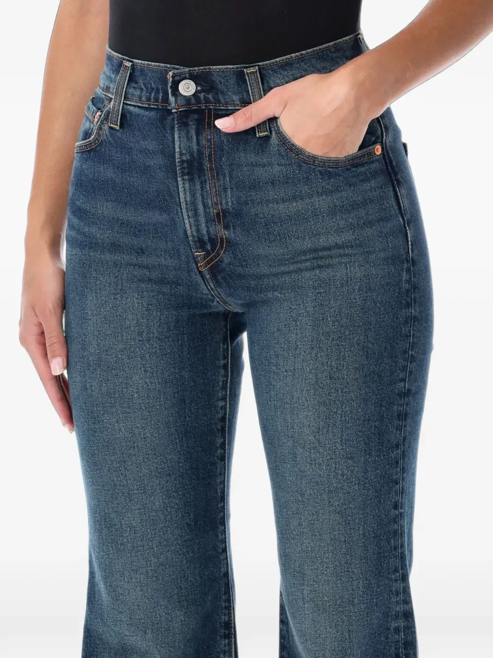 Расклешенные джинсы Ribcage с эффектом потертости Levi's, синий — фото 3