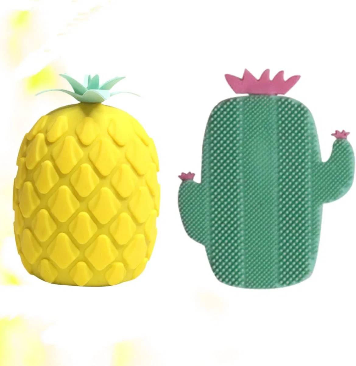 Щетка для тела силиконовая, Amosfun, 2 шт, 11x8.5 см, Yellow Green — фото 3