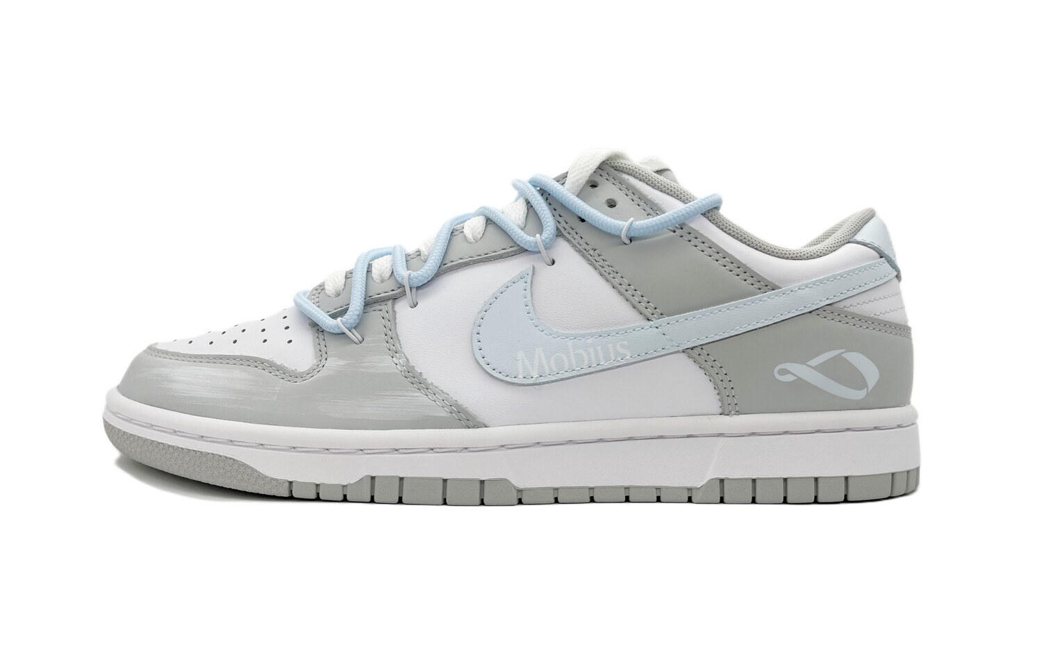 

Кроссовки Nike Dunk Skateboarding Shoes Women's Low-top Gray/White/Blue, серый/белый/синий