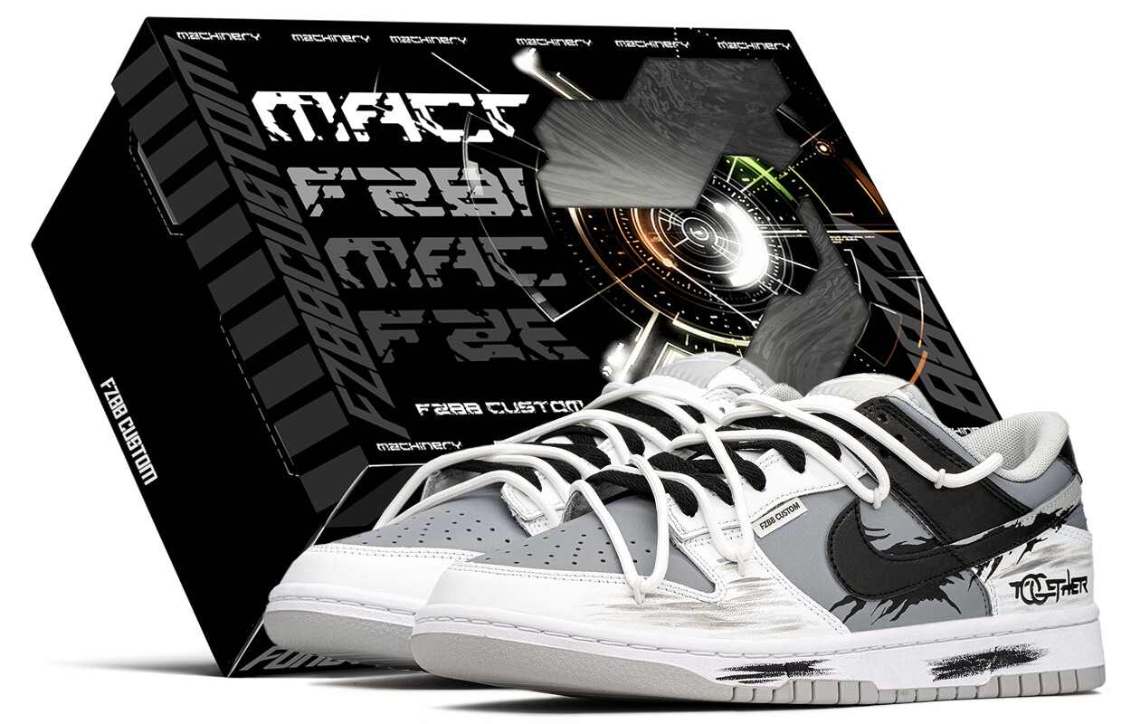 

Кроссовки Nike Dunk Skateboarding Shoes Men Low-top Black/grey, черный/серый