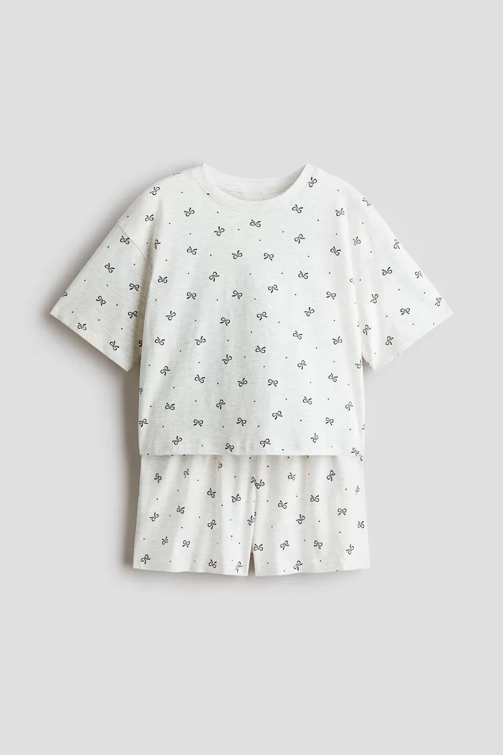 Хлопковая пижама H&M, Hellgraumeliert/Schleifen