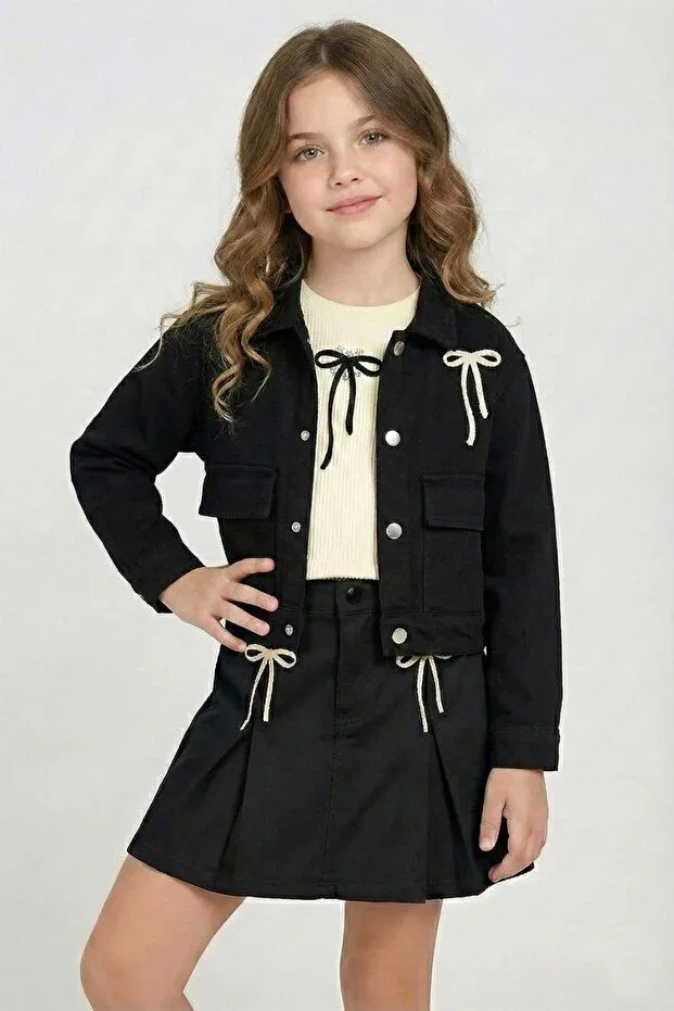 Куртка Mia для девочек 4-9 лет, черная Hausekids — фото 3