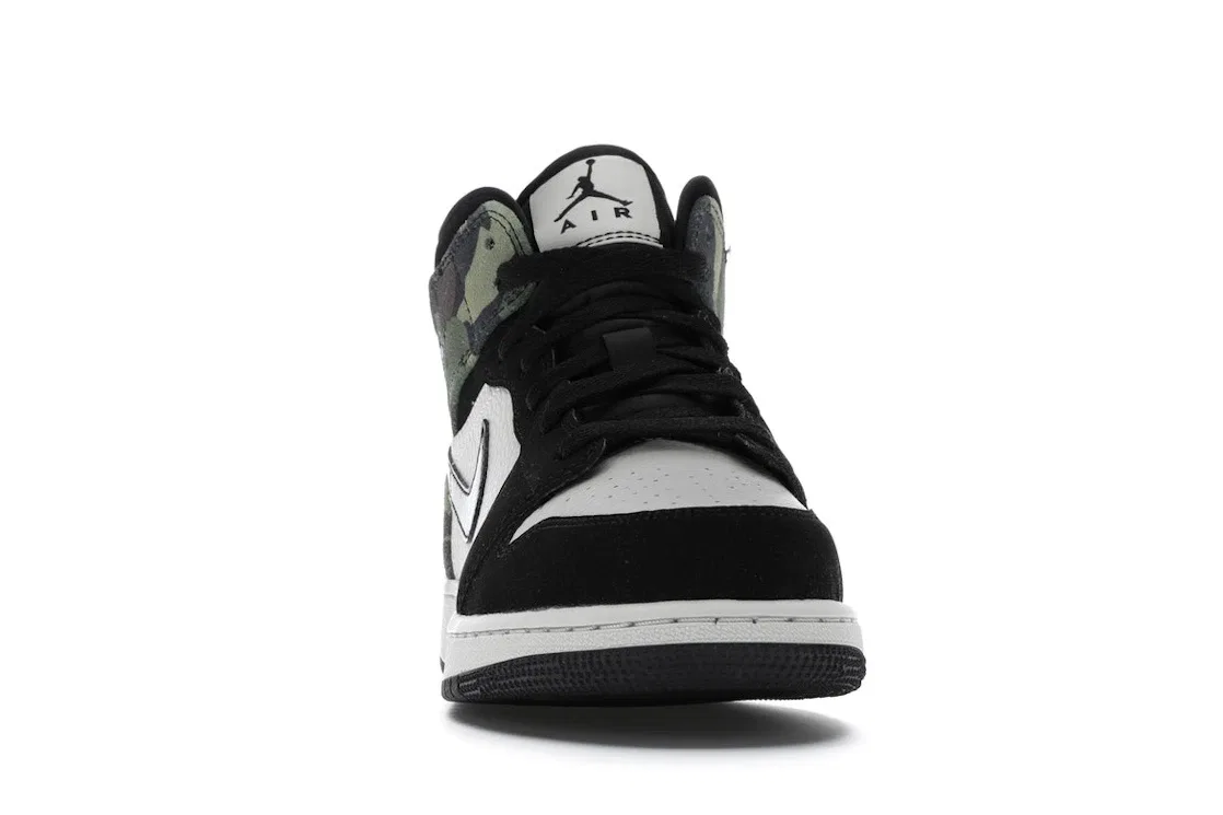 Детские кроссовки с камуфляжным принтом Jordan 1 Mid Jordan, Light Bone/Black — фото 2