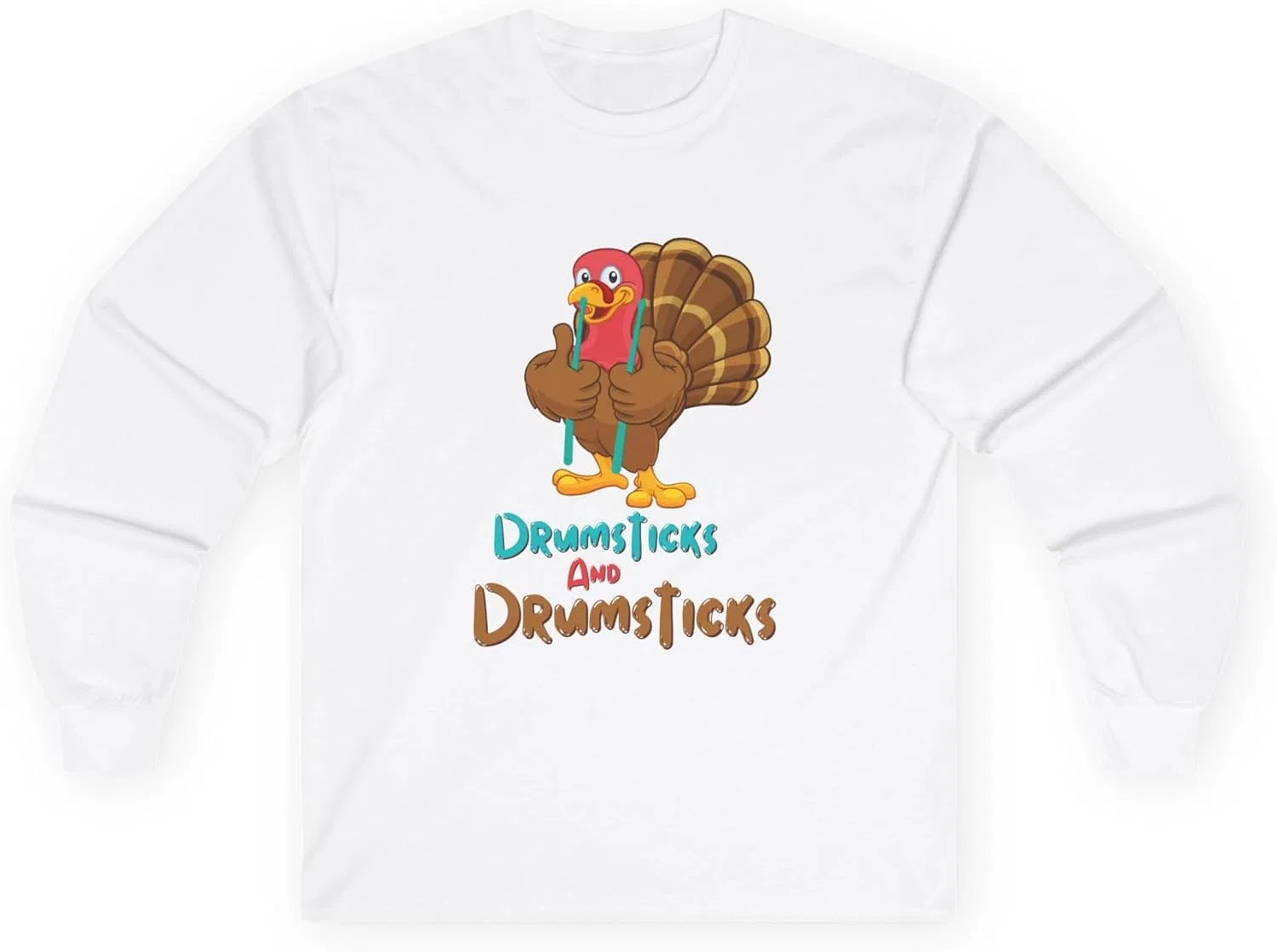 Мужская футболка с длинным рукавом Drumsticks and Drumsticks, White