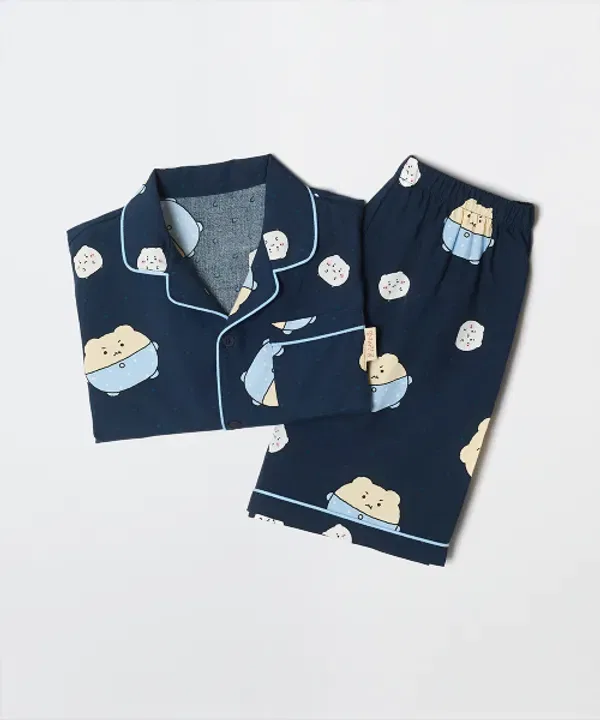 Пижама с коротким рукавом, Манго, Spao Kids, синий