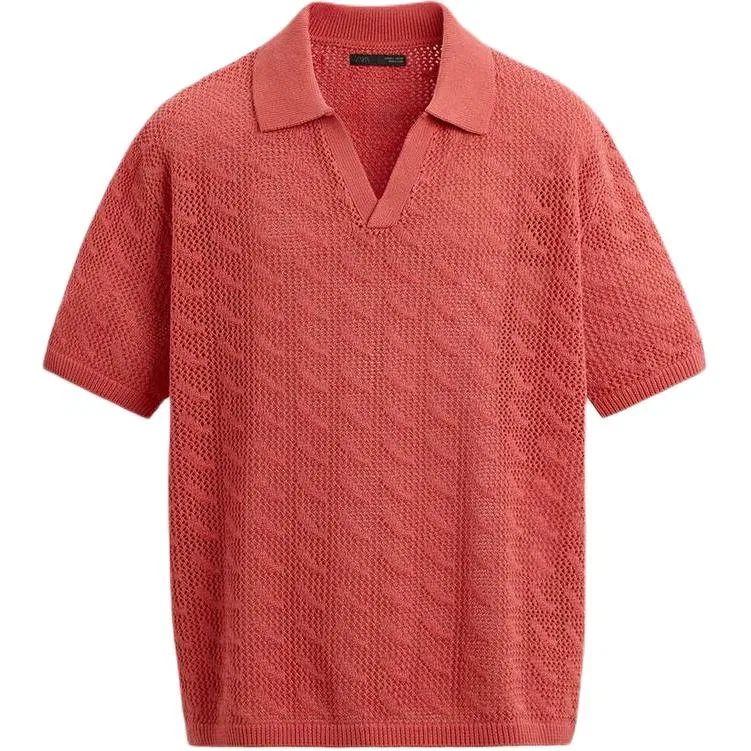 Мужское поло с воротником Red ZARA, Red