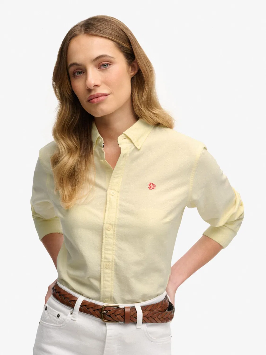 Рубашка оксфорд Slim Oxford Superdry, желтый