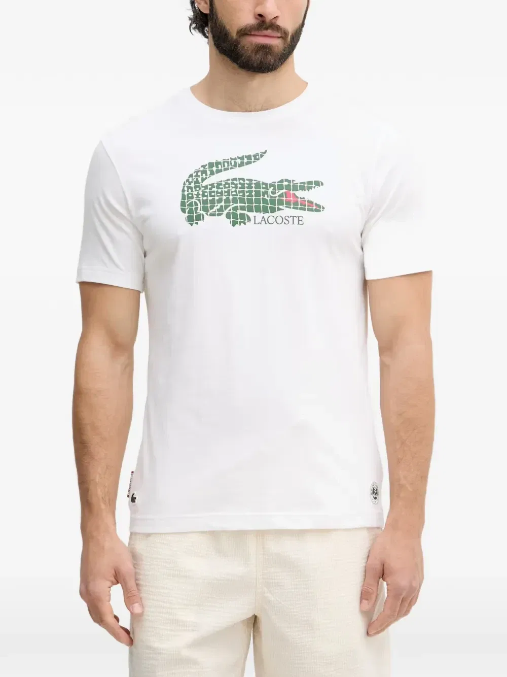 Футболка с логотипом Roland-Garros Lacoste, белый