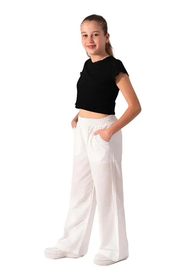 Детские брюки для девочек свободного кроя Basics Ww Waka Waka Kids Store, White