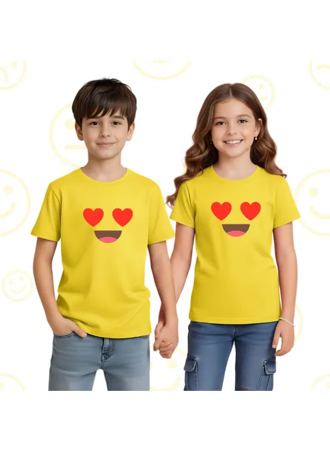Футболка с принтом смайлика детская унисекс с коротким рукавом Printshop4Me, желтый — фото 2