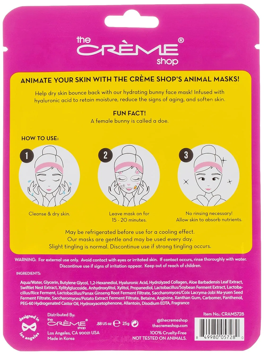 Гелевая маска для лица с гиалуроновой кислотой The Crème Shop, 25 г, Aloe Vera — фото 3