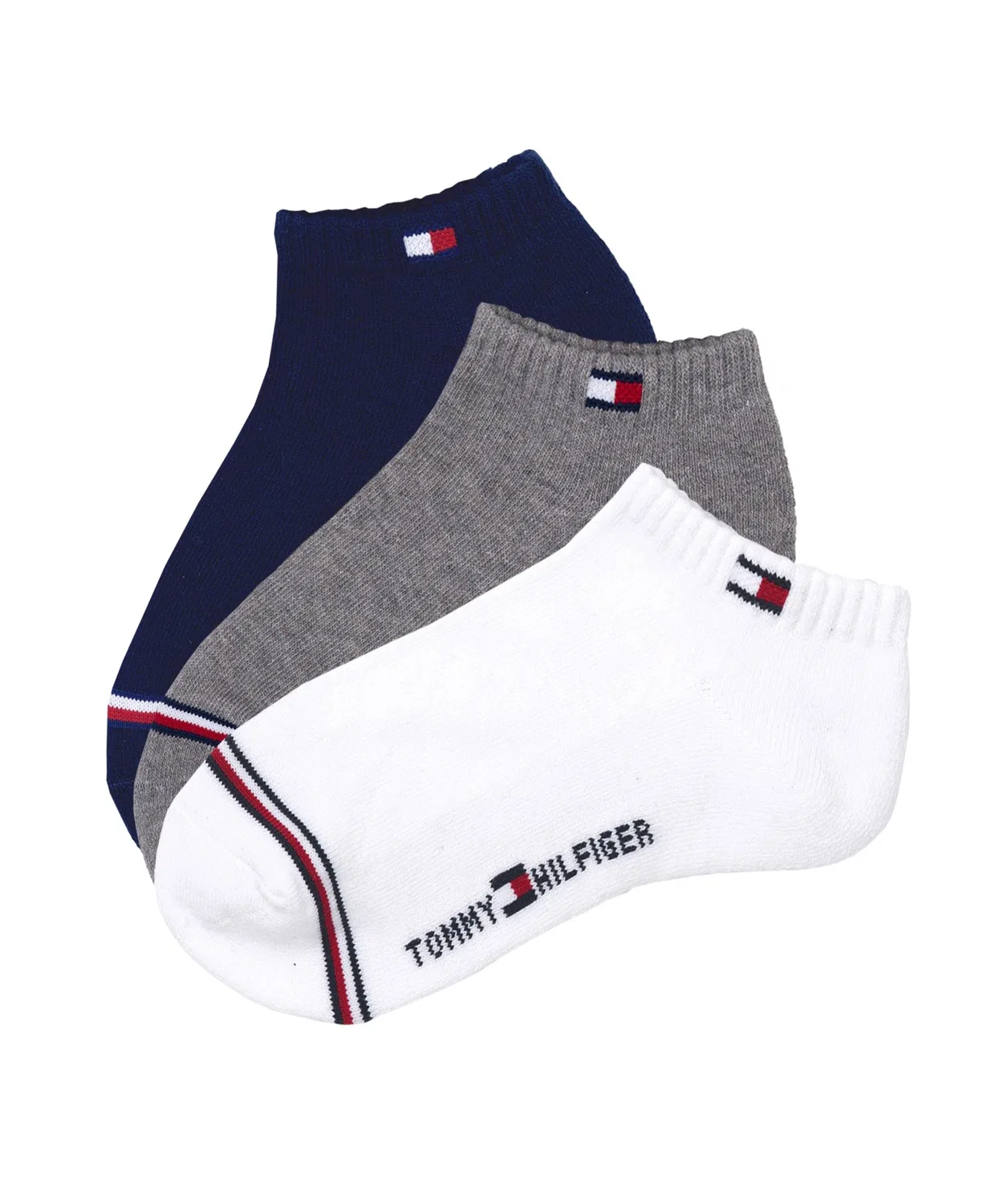 Мужские носки с логотипом TOMMY HILFIGER, 3 пары, 23-27 см, Black/White, цвет: Другой 3