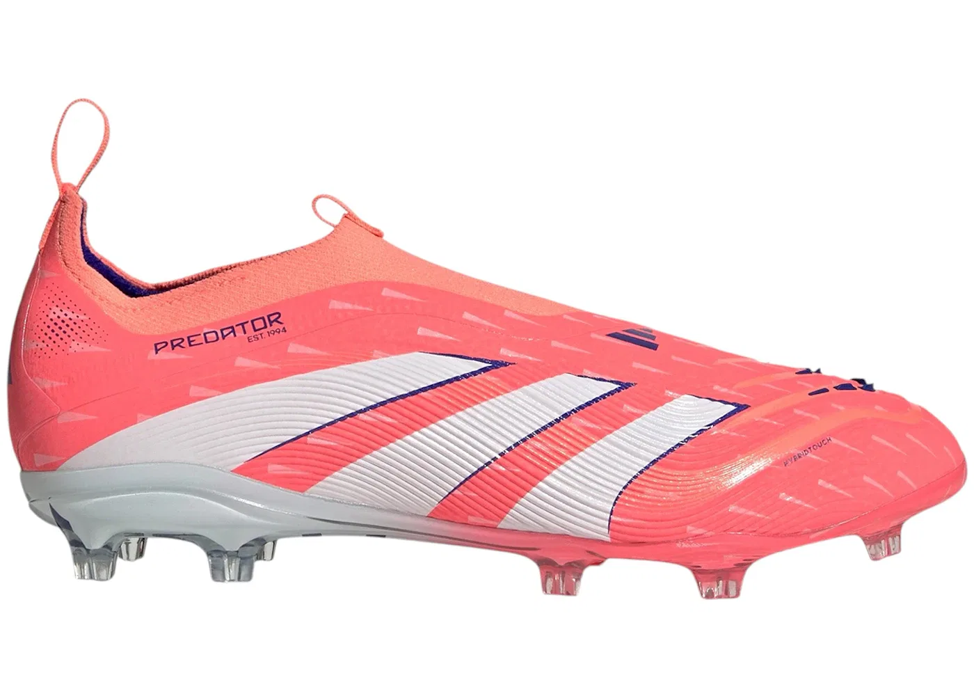 Детские бутсы без шнуровки Adidas Predator Elite Laceless FG, Signal Coral/Cloud White/Beam Orange