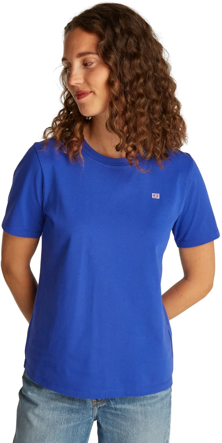 Женская футболка с коротким рукавом Contrast Flag Tee Tommy Hilfiger, Noble Blue