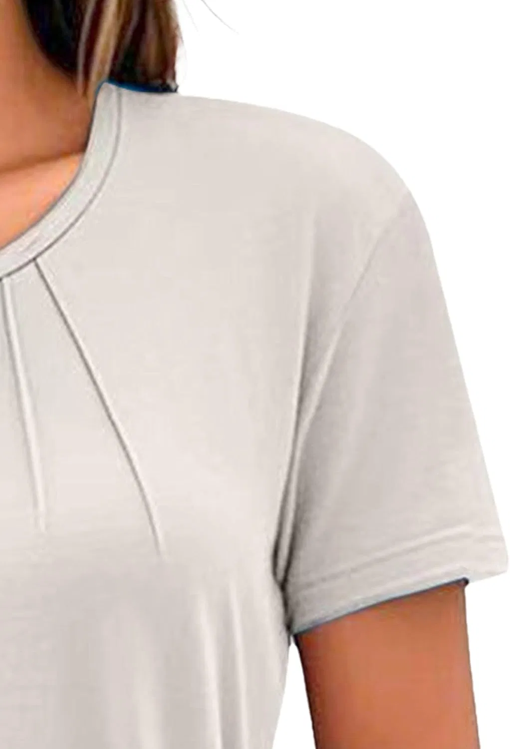 Женское летнее миди-платье с контролем живота Crewneck Generic, White — фото 3