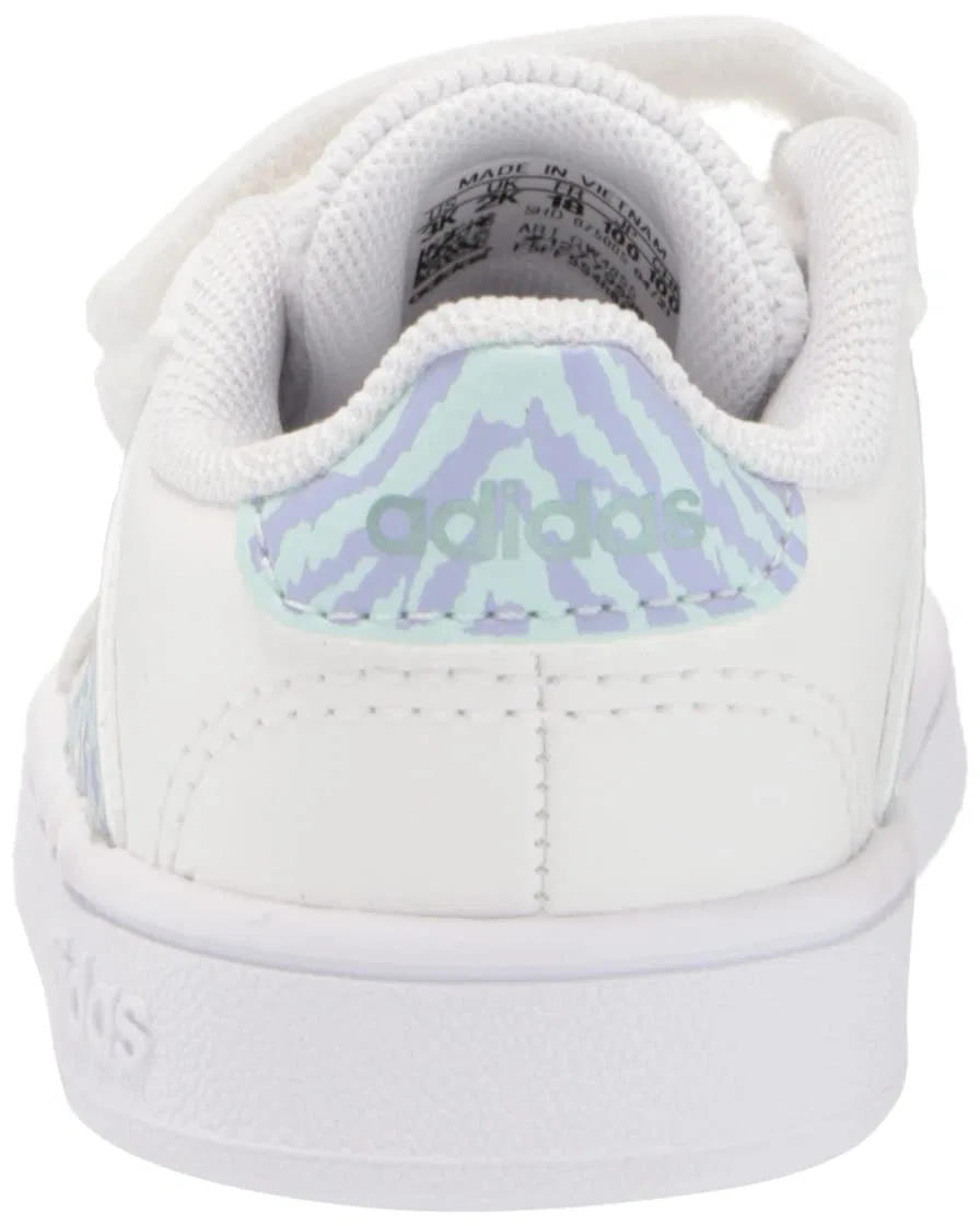 Детский кроссовок на липучке Grand Court Lifestyle Hook and Loop Adidas, White Vision Metallic — фото 3