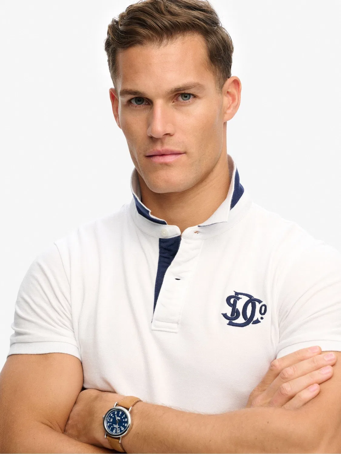 Поло Superdry Monogram, синее — фото 4