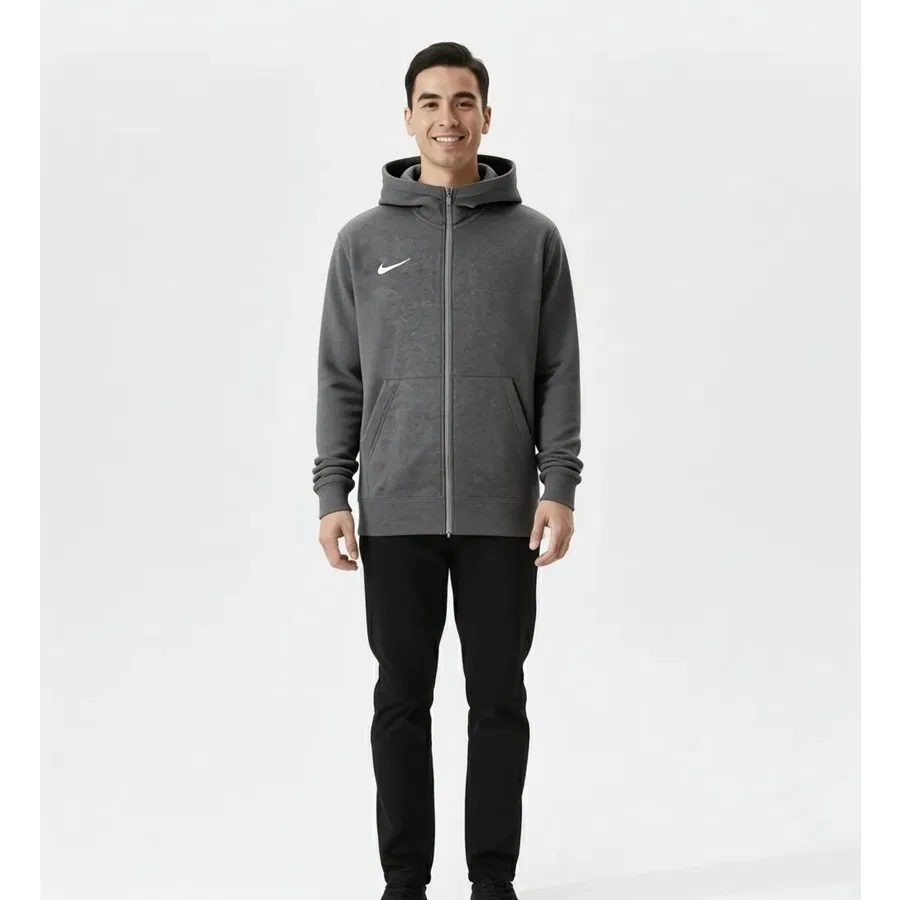 Детский свитшот с капюшоном из флиса Nike Park 20 Fleece, Антрацитовый — фото 3