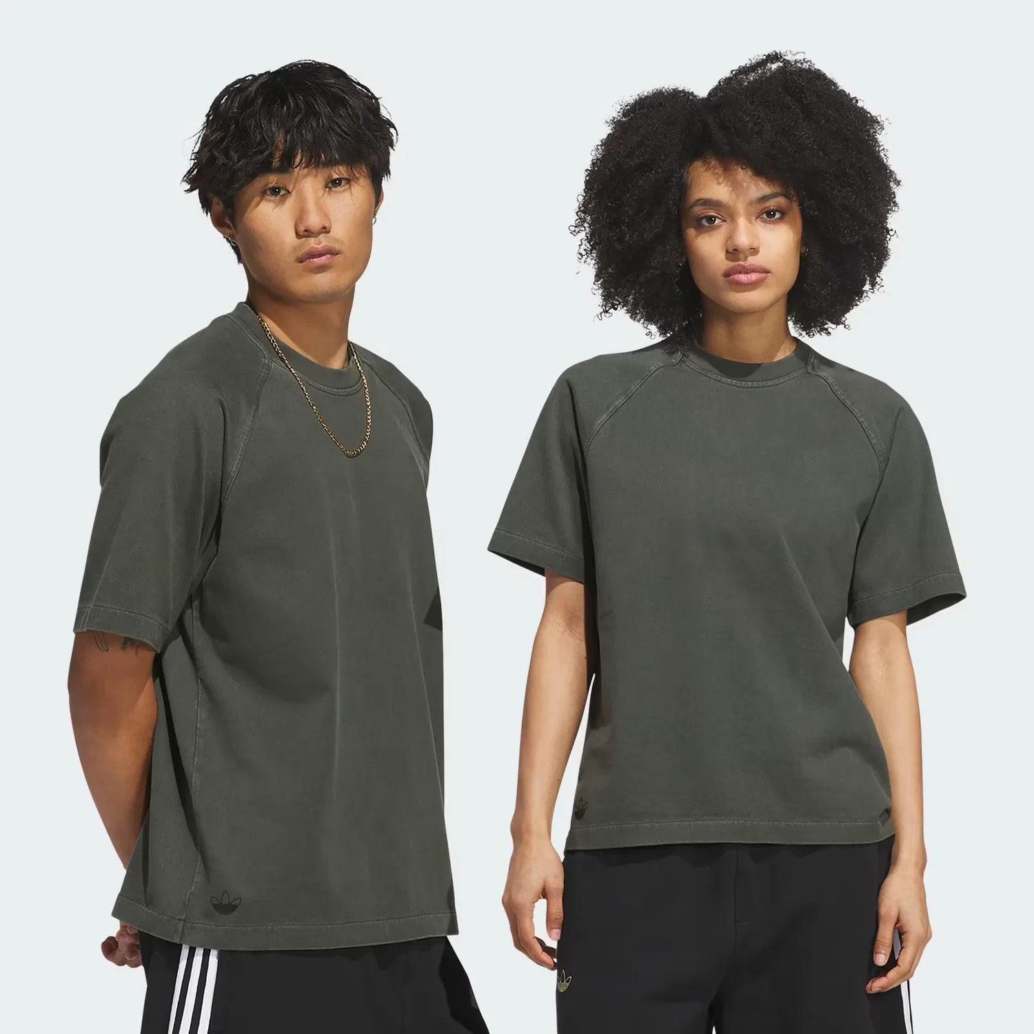 Футболка свободного кроя Tyshawn Washed Premium Adidas Originals, серая