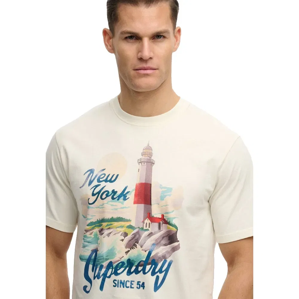 Футболка свободного кроя Superdry Maritime Loose Fit Superdry, бежевый — фото 4