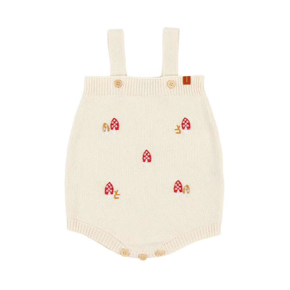 Детский комбинезон-боди хлопковый Mushroom Knit BABYBLEE, Cream