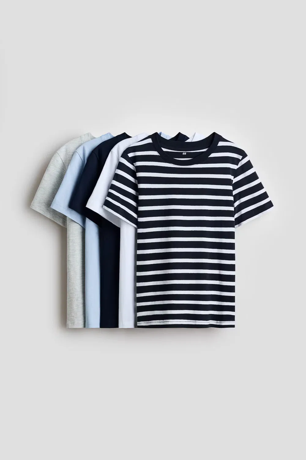 Набор из 5 футболок H&M, Marineblau/Gestreift