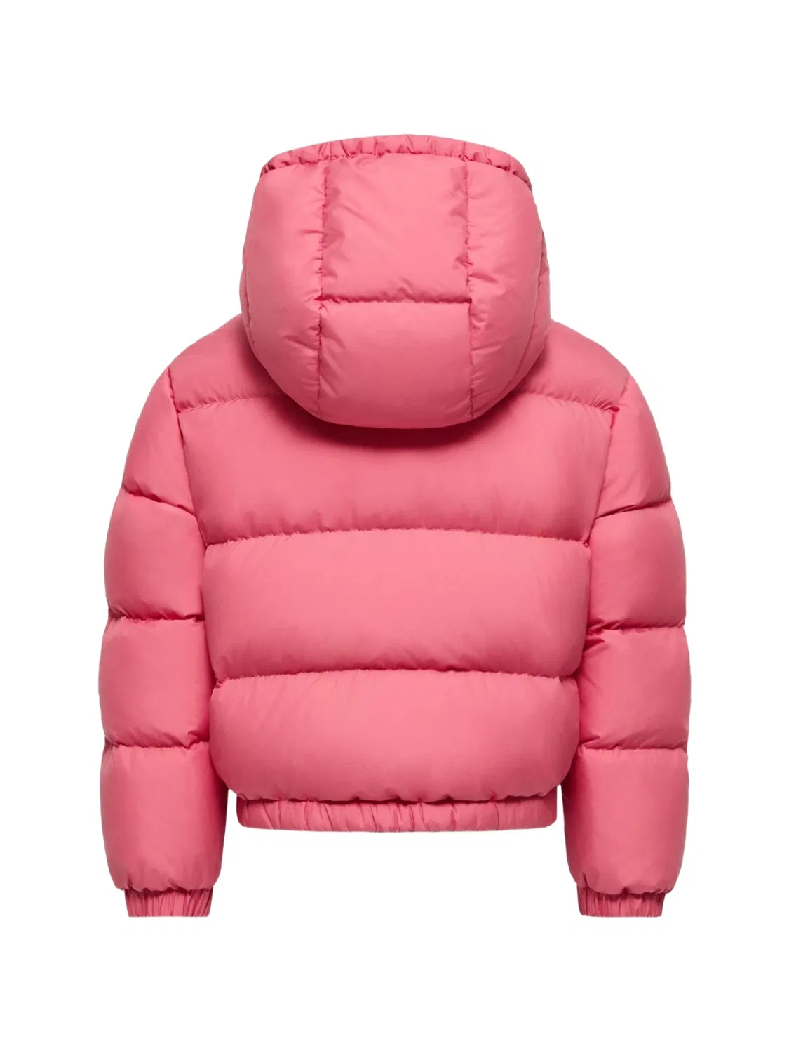 Стеганая куртка с капюшоном и нашивкой с логотипом Moncler Enfant, розовый — фото 2