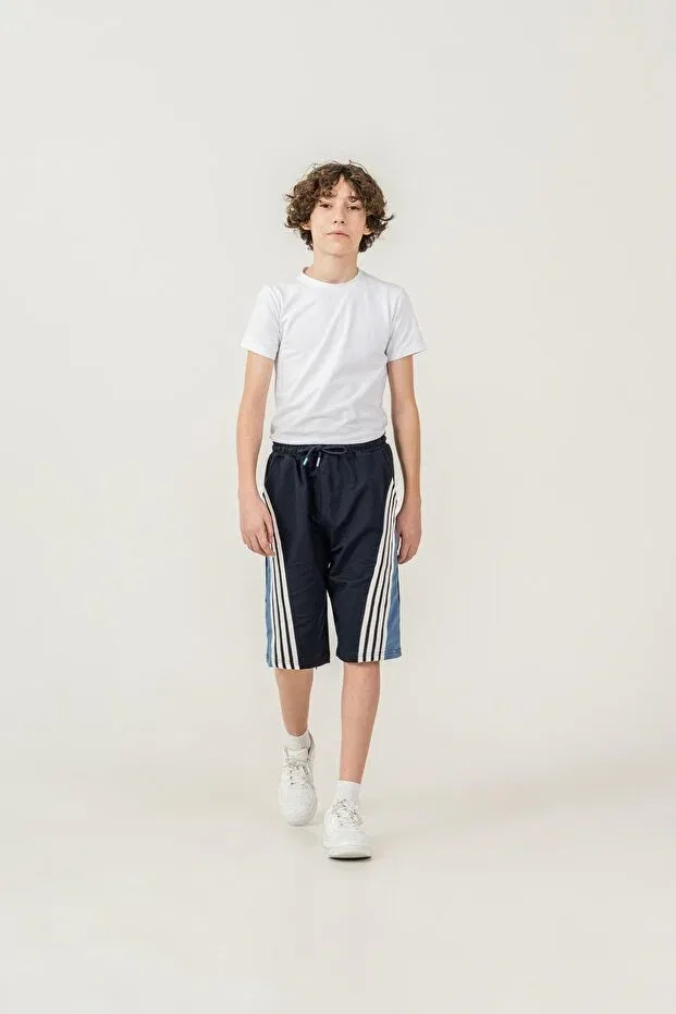 Детские шорты для мальчиков с полосками Garni Piece Double Leg 4-Stripe Mışıl Kids, Navy Blue
