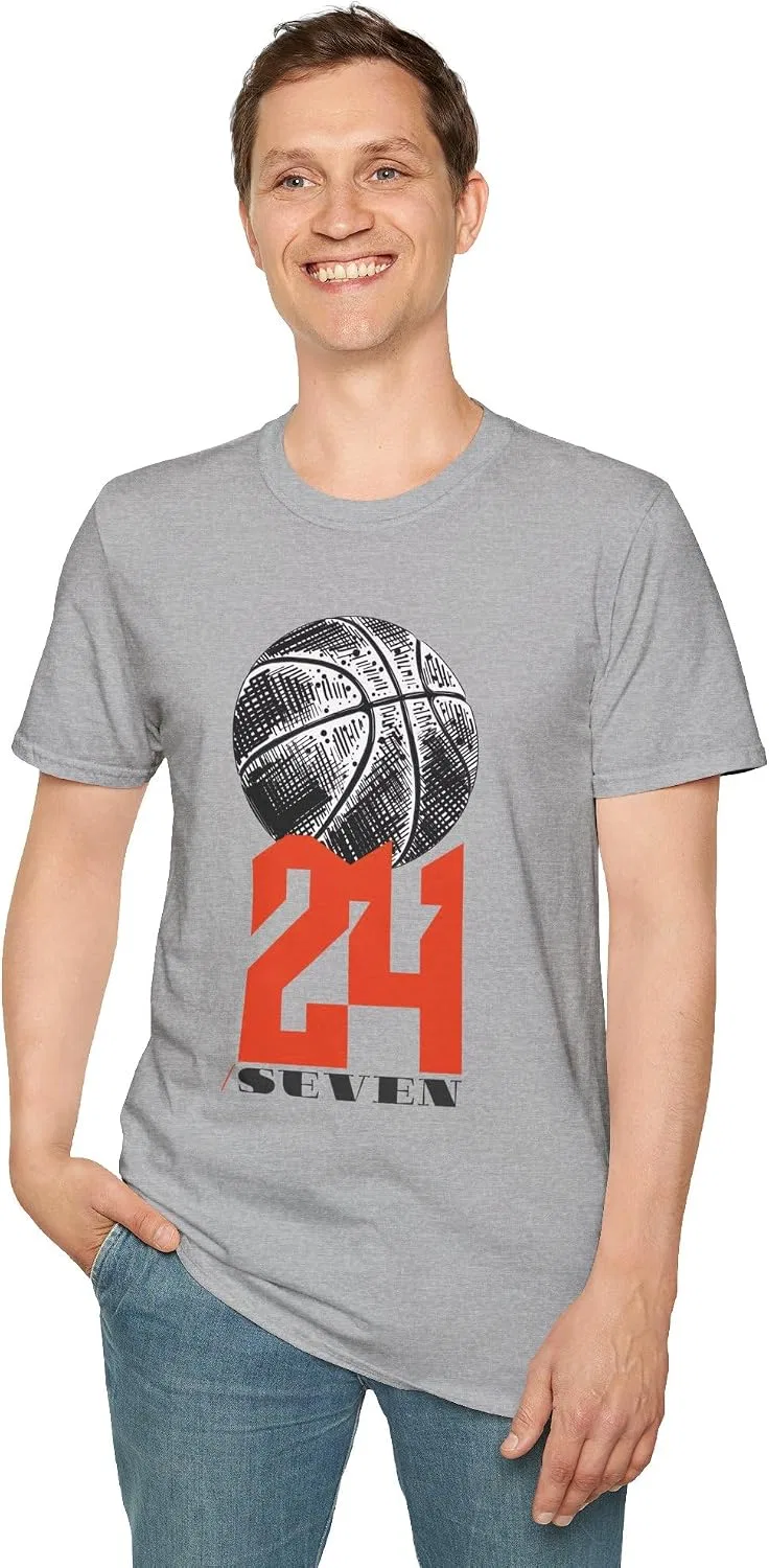 Футболка с принтом Basketball 24/7 Gildan 64000, Sport Grey — фото 2