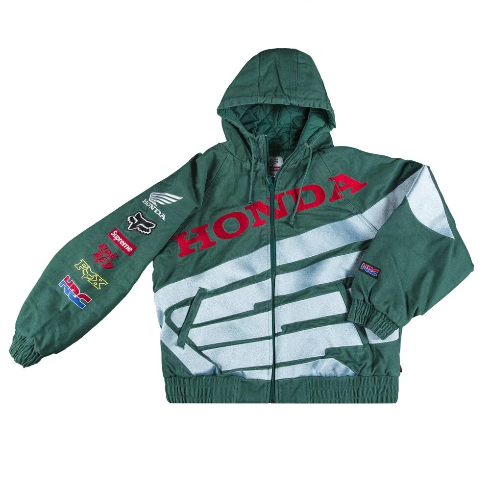 

Куртка Supreme x Honda Fox Racing Puffy Zip Up, зелёный, Зеленый, Куртка Supreme x Honda Fox Racing Puffy Zip Up, зелёный