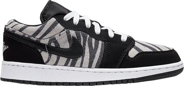 

Кроссовки Air Jordan 1 Low GS Zebra, черный