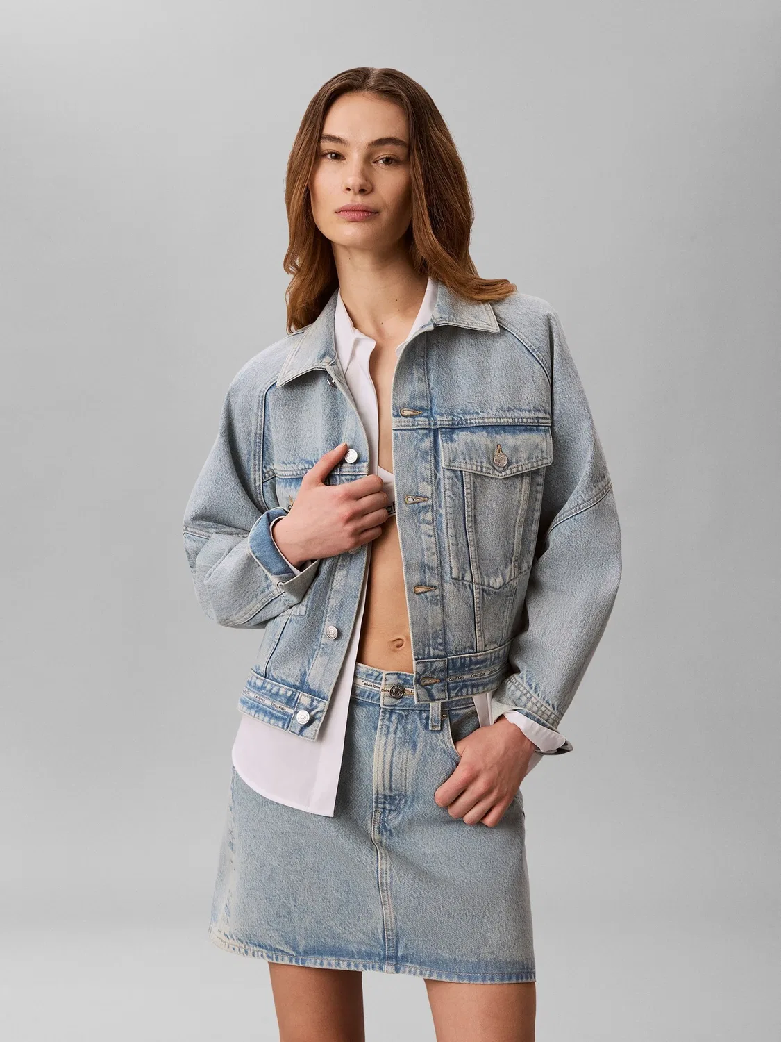 Джинсовая куртка, бокси Calvin Klein, синяя