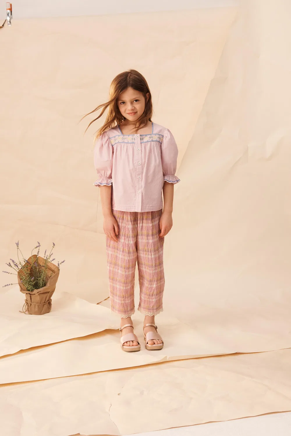 Брюки в фактурную клетку, лимитированная серия ZARA, Pink