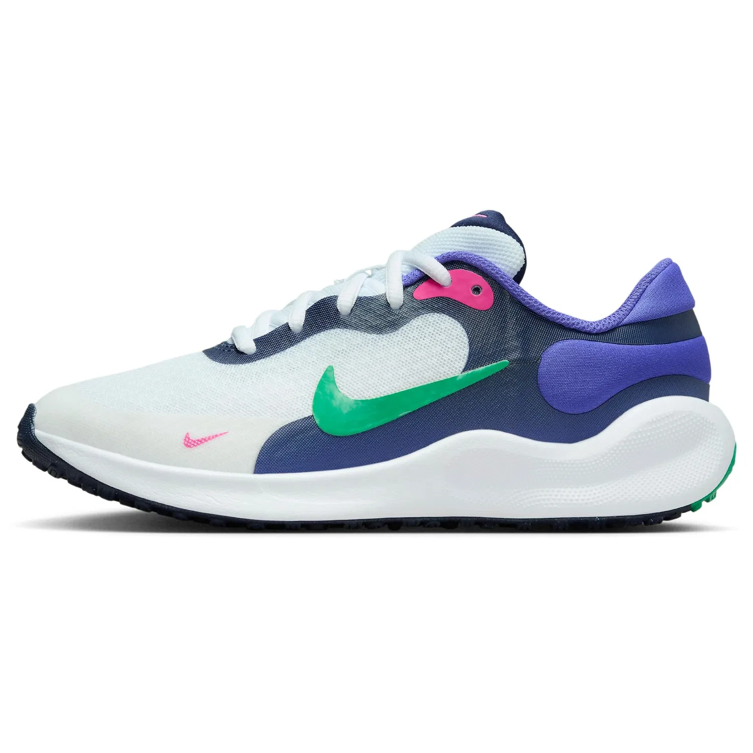 Детские кроссовки для мальчиков NIKE Revolution 7 (Gs), White Purple Persian Navy Midnight Blue