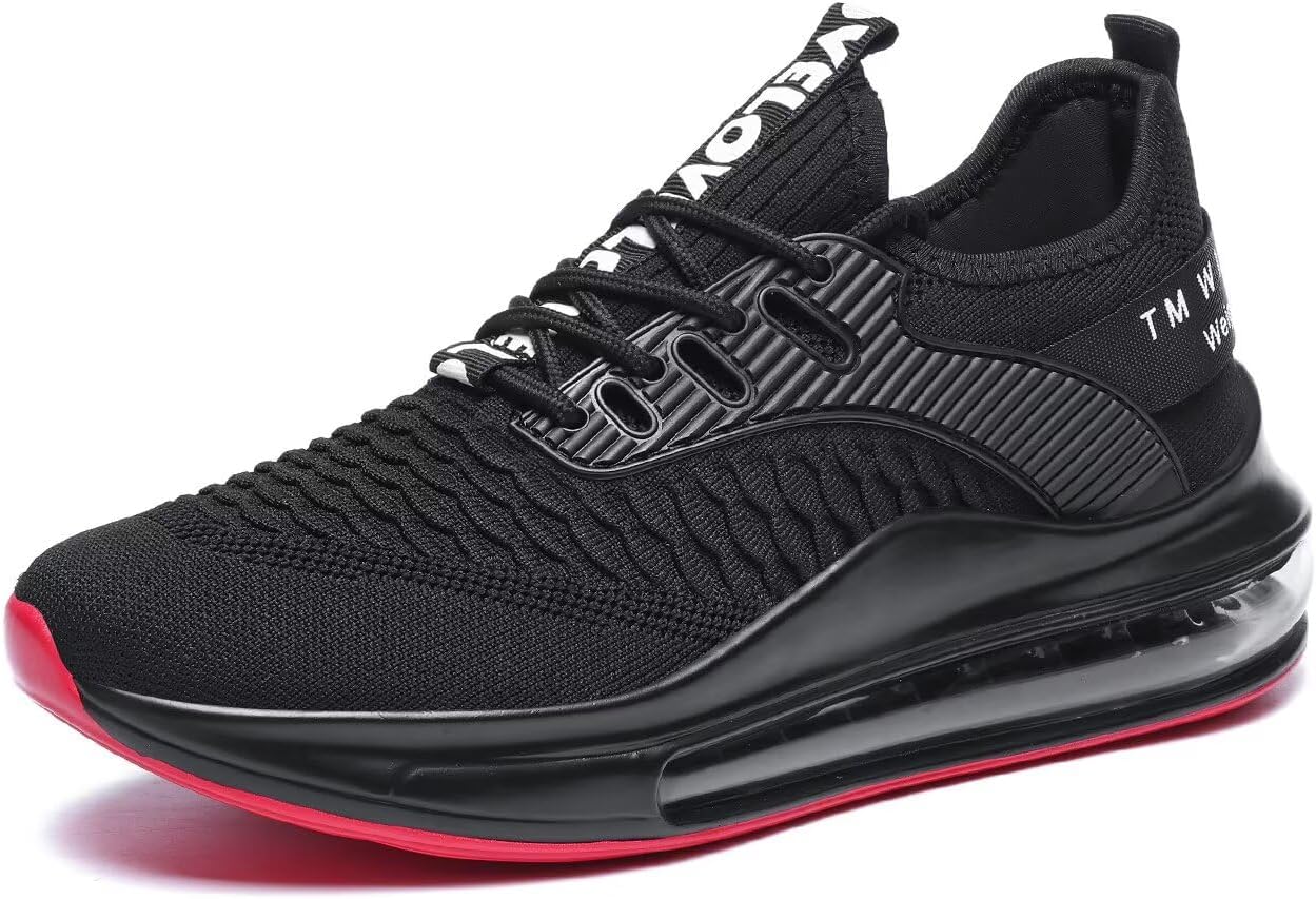 

Мужские кроссовки большого размера с воздушной подошвой для бега, сетчатые спортивные прогулочные кроссовки Generic, черный