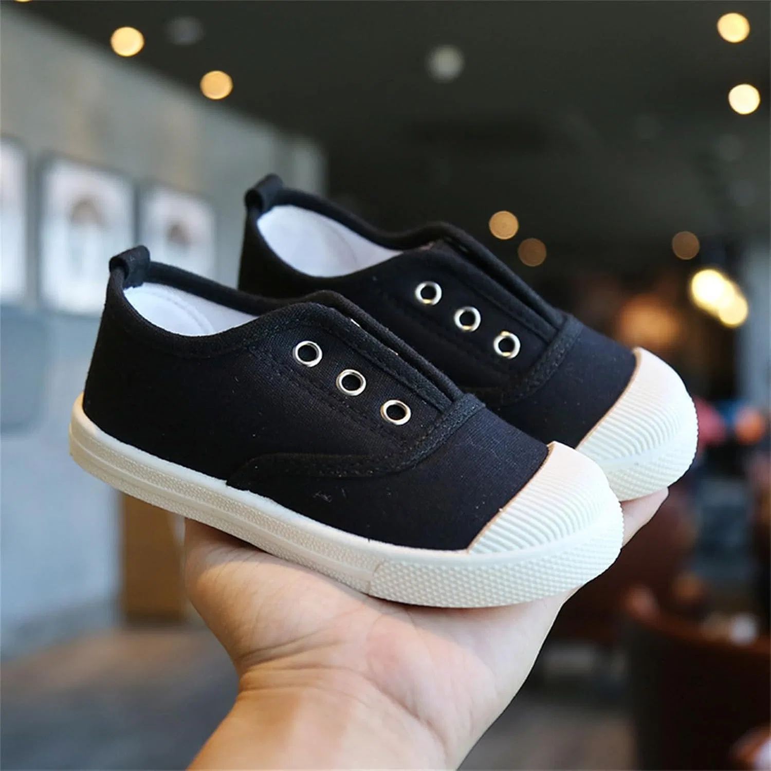 Детские кеды на скользящей подошве с принтом Volleyball Shoes для девочек, Black — фото 2