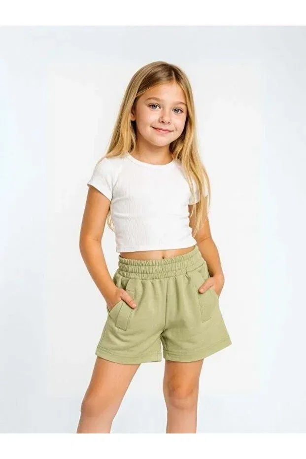 Детские шорты для девочек хлопковые Zekids, Green