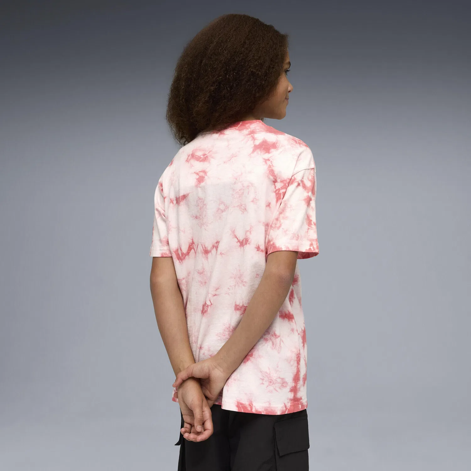 Детская футболка с принтом Tie Dye Essentials Relaxed Tie Dye Puma, Rosa Pastellrosa — фото 3