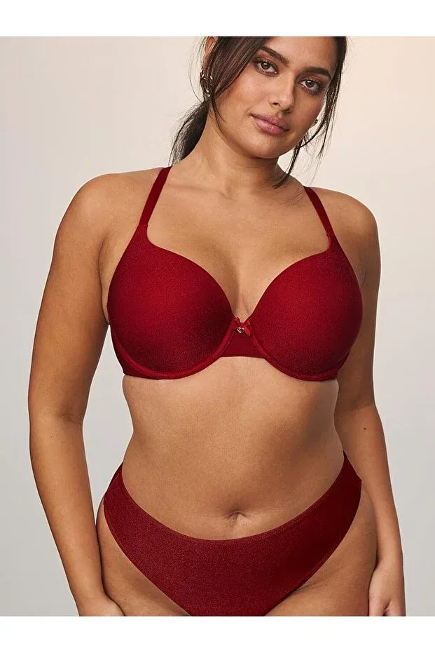 Женский бюстгальтер с бретельками-спагетти Push-Up Victoria'S Secret, Bright Red — фото 3