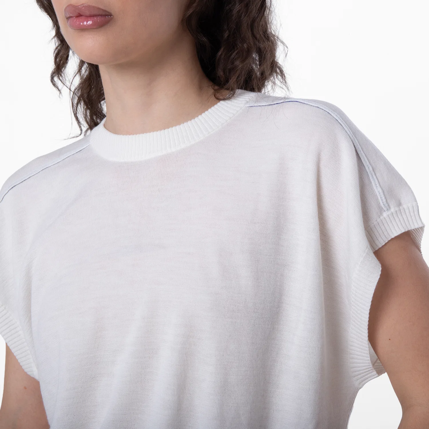 Топ из шерсти EKD Fine-Knit Wool Top Burberry, Chalk — фото 2